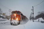 CN 2223 rolling through the blizzard